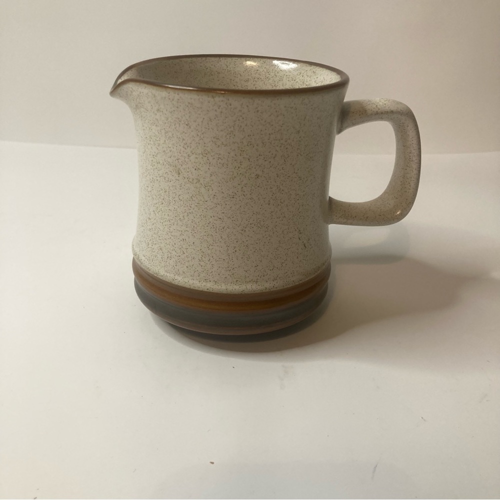Rare Vintage 70s Denby Langley Creamer Potter’s Wheel Rust Red Oatmeal Interior